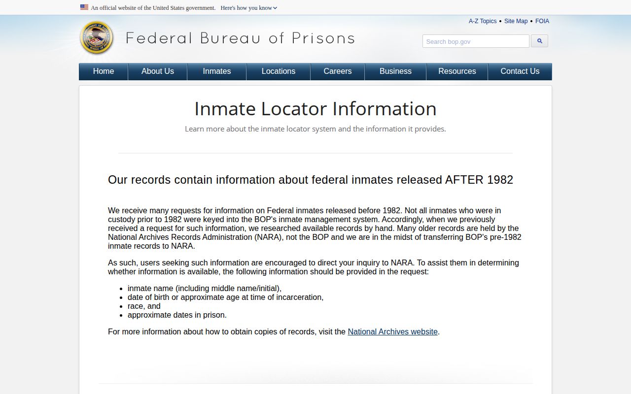 San Juan County BOP federal release record explanation